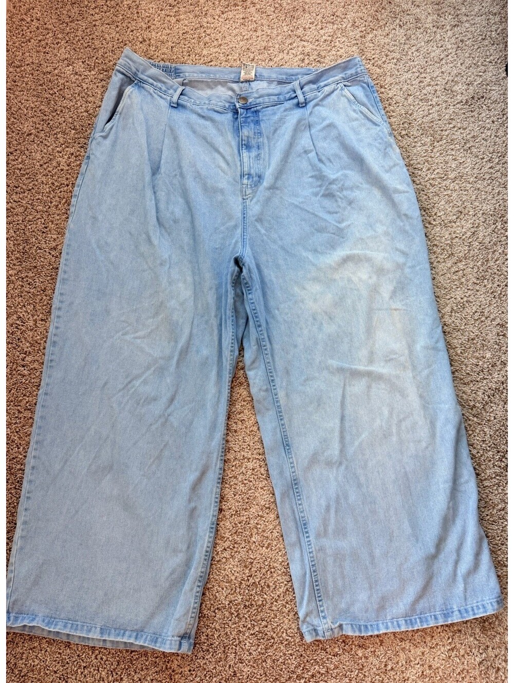 Lucy & Yak Wide Leg Light Wash Denim Jeans Size W44/R 100% Organic Cotton